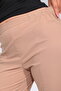 30267 Camel Thin Fabric Comfortable Cut Capri with Elastic Waist - 6