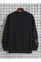 Black Unisex Women/Men Never Color Oversize Crew Neck Cotton - 2