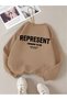 Brown Unisex Men/Women Colorful Represent Custom Printed Oversize Cotton Crew Neck