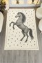 Mosso Stars and Horse Detailed Woven Base Modern Decorative Carpet Mosso152 - 5