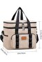 Portable Thermal Insulated Lunch Bag for Outdoor Activities, Camping, Desert (Beige) - 7