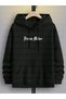 Black Unisex the Dream Your Life Printed Oversize Loose Cut Hoodie - 2