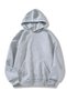 Gray Unisex Women/Men Plain Color Cotton Oversize Hoodie
