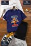 Children's Unisex “Zurafa Normal Unitil Writing“ Custom Printed Crew Neck T-Shirt - Shorts Set