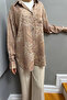 Women's Oversize Crepe Jacquard Patterned Shirt