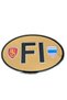 Custom Coats of Arms for Stickers Oval Finland Flag Coffee Color Aluminum Sticker