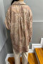 Women's Oversize Crepe Jacquard Patterned Shirt - 5