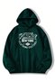 Green Unisex Khaki Green America Printed Oversize Hoodie