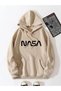 Brown Unisex Women/Men Nasa Color Printed Oversize Hoodie