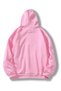 Pink Unisex Women/Men Plain Color Cotton Oversize Hoodie - 2