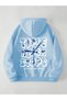 Blue Unisex Men/Women Time Colorful Custom Printed Oversize Hoodie