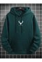 Khaki Unisex Women/Men Deer Colorful Custom Printed Cotton Oversize Hoodie - 2