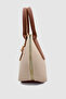 Gilty Buckle Belt Detailed Cross Strap Handbag Mink Tan - 4
