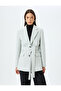 Double Breasted Belt Detailed Stamp Blazer Jacket - 2