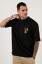 Men's Unisex Oversize T-Shirt Lion King Pocket Minimal Design Printed Short Sleeve Combed Cotton Summer T-Shirt - 4