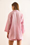 Women's Candy Pink Double Pocket Three Quarter Sleeve Flowy Shirt Gml-19001374 - 6