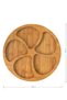 Bamboo Presentation Serving Tray & Plate - Snack Bowl Breakfast Cheese Plate 5 Compartments - 3
