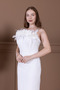 Atlas Wired Rose Detailed Pencil Long Dress - White - 5