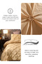 Premium King Size 6 Pieces Pinch Pleat Plain Yellow Gold Bedding Set 220x240cm. - 6