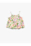 Cotton Thin Strap Floral Tank Top - 2