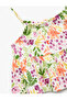 Cotton Thin Strap Floral Tank Top - 3
