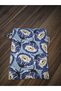 Large Size Wallet Bag with Dark Blue Flowers - 2
