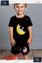 Children's Unisex “Astronaut Reaching for the Yellow Moon“ Custom Printed Crew Neck T-Shirt - Shorts Set - 2