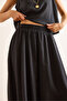 Women's Black Top Blouse Bottom Pocket Skirt Soft Texture Suit Tkm-19000414 - 6