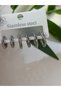 Set of 6 Zircon Stone Hoop Earrings Silver Color 1 Cm-1.2 Cm-1.5 cm - 2