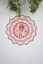 Love Bloom Heart Colorful Floral Pink Embroidery Edge Cocktail Napkin 1 Piece