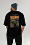 Edvard Munch Scream Back Printed Black Oversize T-Shirt Men Women Crew Neck Cotton T-Shirt - 5