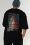 Osman Hamdi Bey Back Printed Black Oversize T-Shirt Men Women Crew Neck Cotton T-Shirt - 7