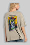 Pablo Picasso Back Printed Beige Oversize T-Shirt Men Women Crew Neck Cotton Tshirt - 3