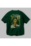 Frida Kahlo Back Printed Green Oversize T-Shirt Men Women Crew Neck Cotton Tshirt - 3