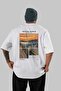 Edvard Munch Scream Back Printed White Oversize T-Shirt Men Women Crew Neck Cotton T-Shirt