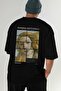 Sandro Botticelli Back Printed Black Oversize T-Shirt Men Women Crew Neck Cotton t Shirt - 7
