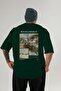 Michelangelo Back Printed Green Oversize T-Shirt Men Women Crew Neck Cotton Tshirt