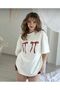 Unisex Ribbon Printed Teen Oversize Tshirt - 2