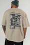 Pablo Picasso Guernica Back Printed Beige Oversize T-Shirt Men Women Crew Neck Cotton Tshirt - 5