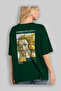Sandro Botticelli Back Printed Green Oversize T-Shirt Men Women Crew Neck Cotton t Shirt - 4