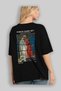 Osman Hamdi Bey Back Printed Black Oversize T-Shirt Men Women Crew Neck Cotton T-Shirt - 4