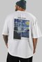 Van Gogh the Starry Night Back Printed White Oversize T-Shirt Men Women Crew Neck Cotton T-Shirt - 6