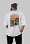 Edvard Munch Scream Back Printed White Oversize T-Shirt Men Women Crew Neck Cotton T-Shirt - 4
