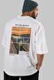 Edvard Munch Scream Back Printed White Oversize T-Shirt Men Women Crew Neck Cotton T-Shirt - 7