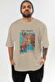Andy Warhol Front Printed Beige Oversize T-Shirt Men Women Crew Neck Cotton T-Shirt