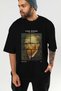 Van Gogh Self Portrait Front Printed Black Oversize T-Shirt Men Women Crew Neck Cotton t Shirt - 7