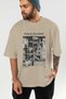 Pablo Picasso Guernica Front Printed Beige Oversize T-Shirt Men Women Crew Neck Cotton T-Shirt - 6