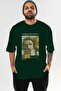 Sandro Botticelli Front Printed Green Oversized T-Shirt Men Women Crew Neck Cotton t Shirt