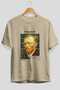 Van Gogh Self Portrait Front Printed Beige Oversize T-Shirt Men Women Crew Neck Cotton T-Shirt - 2