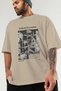 Pablo Picasso Guernica Front Printed Beige Oversize T-Shirt Men Women Crew Neck Cotton T-Shirt - 3